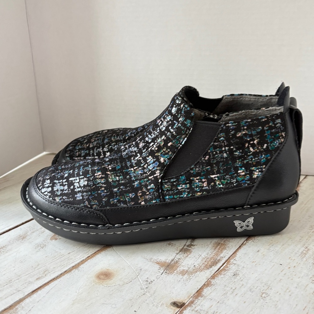 Alegria tweed Nell slip-on ankle boot leather comfort shoe PG Lite sz 41 EUC - Picture 11 of 13